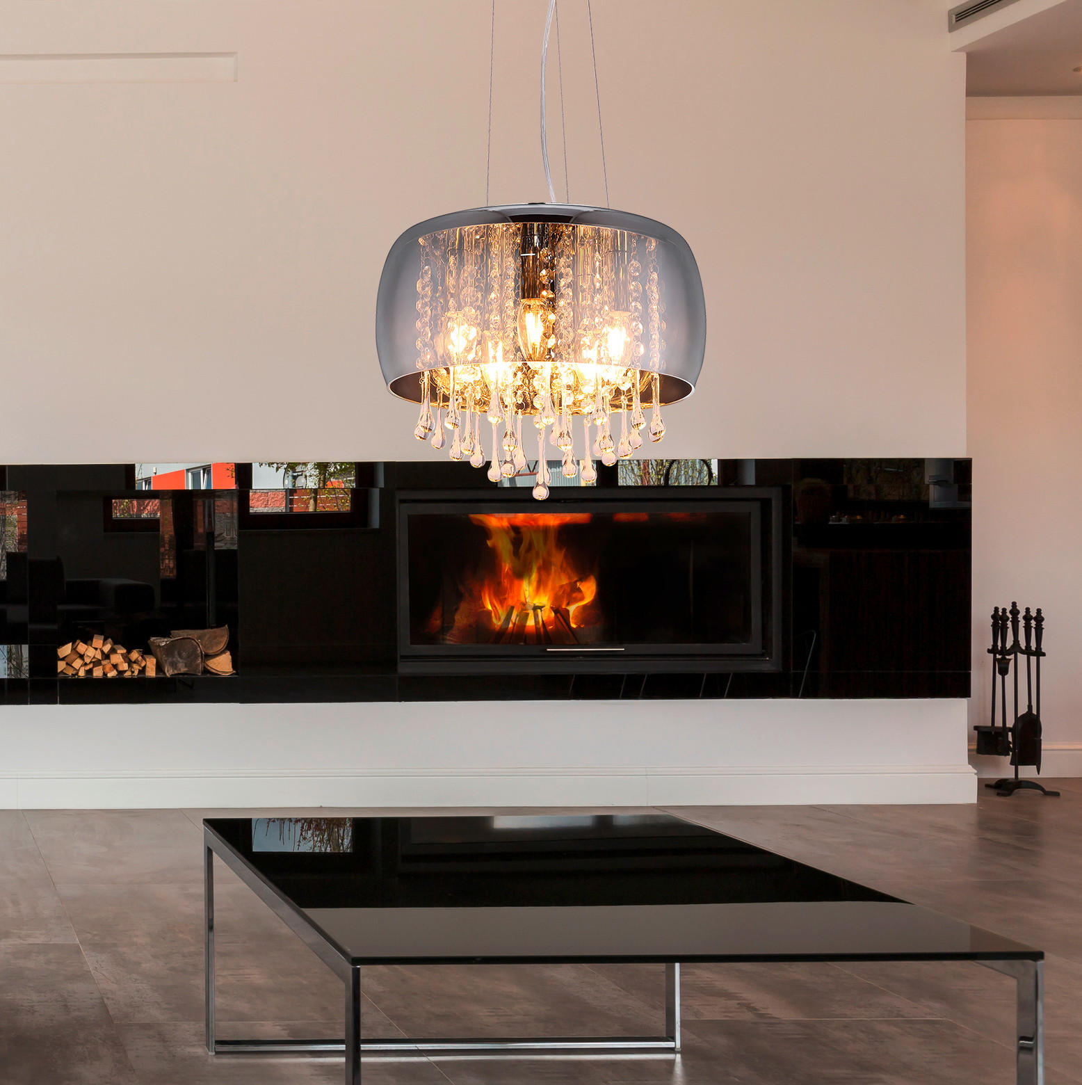 HÄNGELEUCHTE 44/120 cm   - Klar/Chromfarben, Basics, Glas/Metall (44/120cm) - Globo