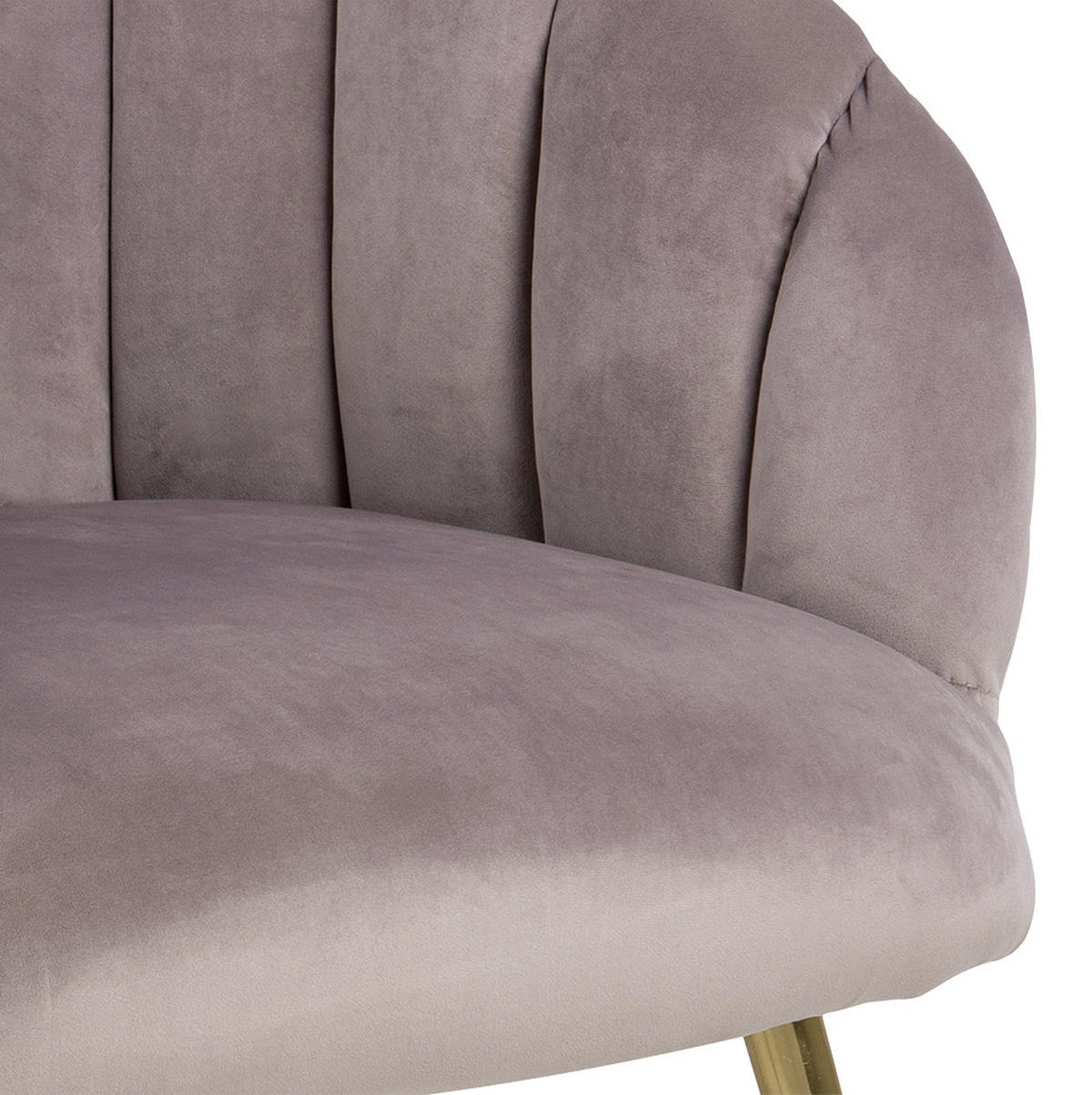 SESSEL in Samt Rosa  - Messingfarben/Rosa, Design, Textil/Metall (76/81/76cm) - Ambia Home
