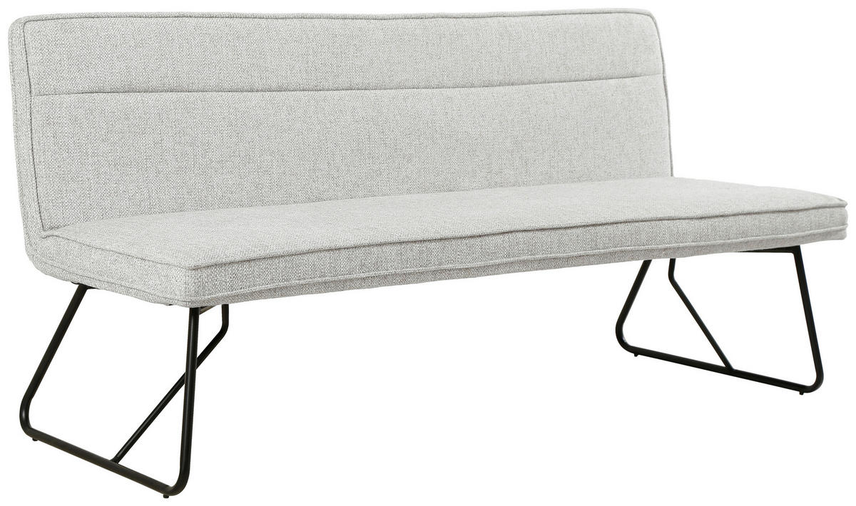 SITZBANK Metall, Textil Schwarz, Beige  - Beige/Schwarz, Design, Textil/Metall (180/84/65cm) - Carryhome