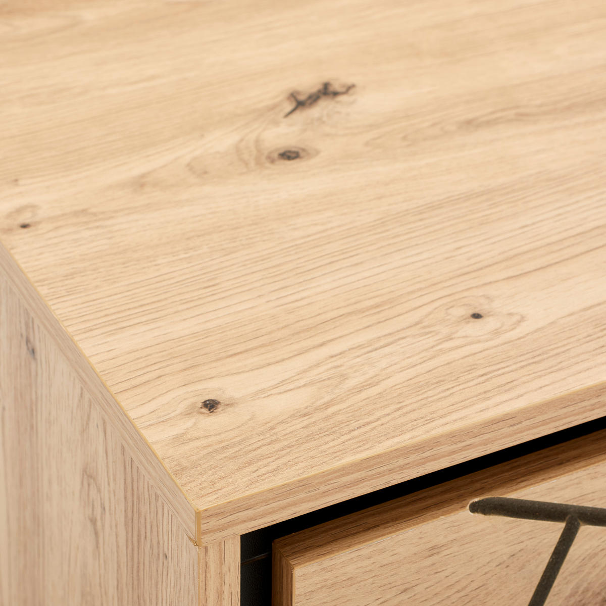 COUCHTISCH rechteckig Schwarz, Eichefarben  - Eichefarben/Schwarz, LIFESTYLE, Holzwerkstoff/Metall (120/60/38cm) - MID.YOU