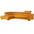 ECKSOFA Gelb Mikrofaser  - Gelb/Schwarz, Design, Textil/Metall (207/301cm) - Xora