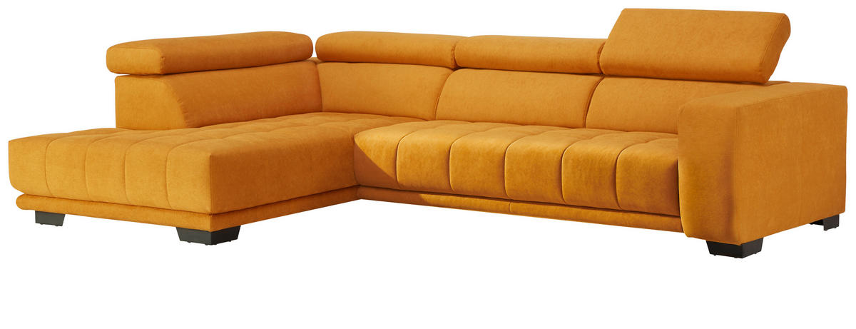 ECKSOFA in Mikrofaser Gelb  - Gelb/Schwarz, Design, Textil/Metall (207/301cm) - Xora