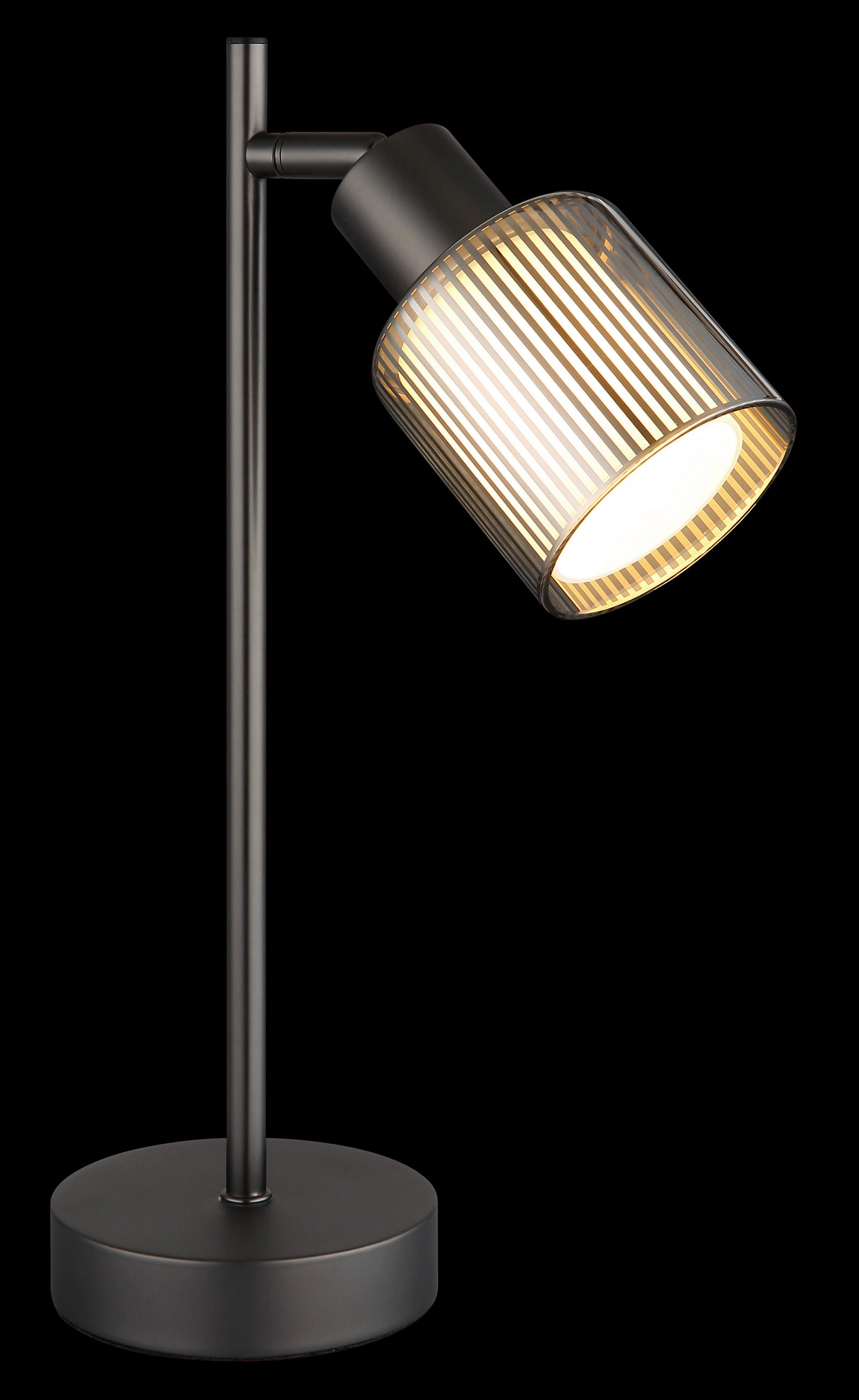 TISCHLEUCHTE  21 cm  - Schwarzchrom/Schwarz, Design, Glas/Kunststoff (21cm) - Globo