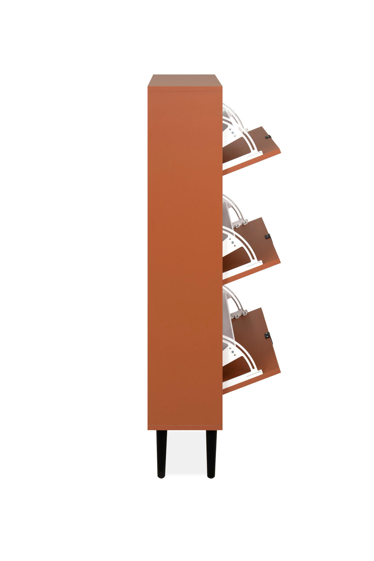 OMARA Z LOPUTAMI ZA ČEVLJE terakota - črna/terakota, Design, umetna masa/leseni material (70/125/24cm) - MID.YOU