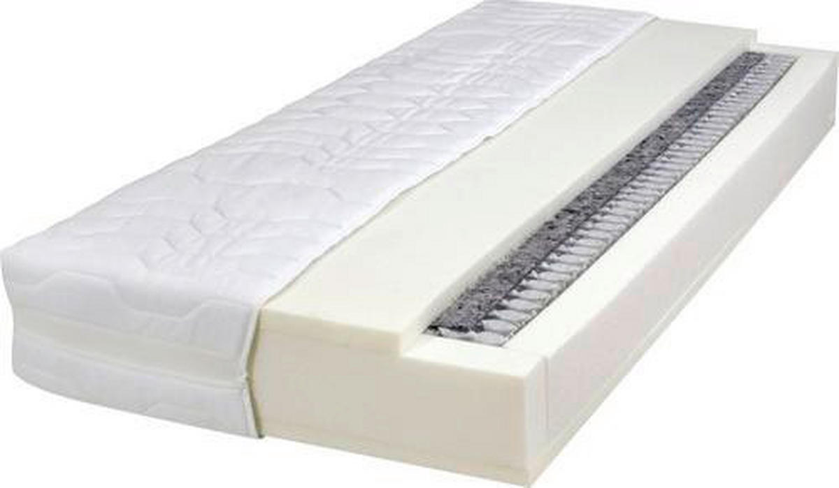 TASCHENFEDERKERNMATRATZE 120/200 cm Höhe ca. 25 cm  - Weiß, Basics, Textil (120/200cm) - Sleeptex