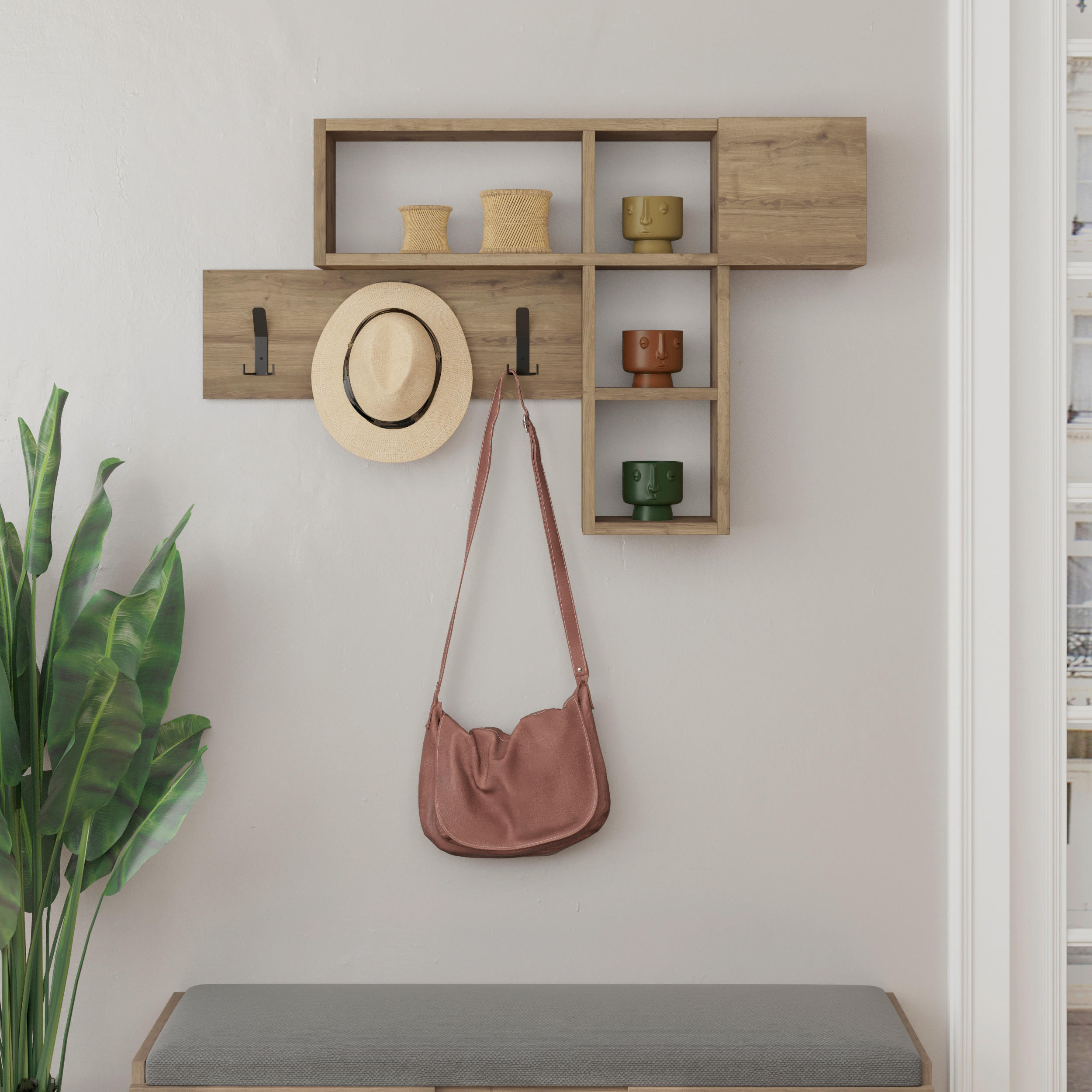 WANDGARDEROBE  in Eiche dunkel  - Eiche dunkel, Design, Holzwerkstoff (99.5/61/15cm) - Livetastic