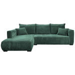 ECKSOFA  in Cord Dunkelgrün  208/322 cm  - Dunkelgrün/Schwarz, MODERN, Holz/Textil (208/322cm) - Carryhome