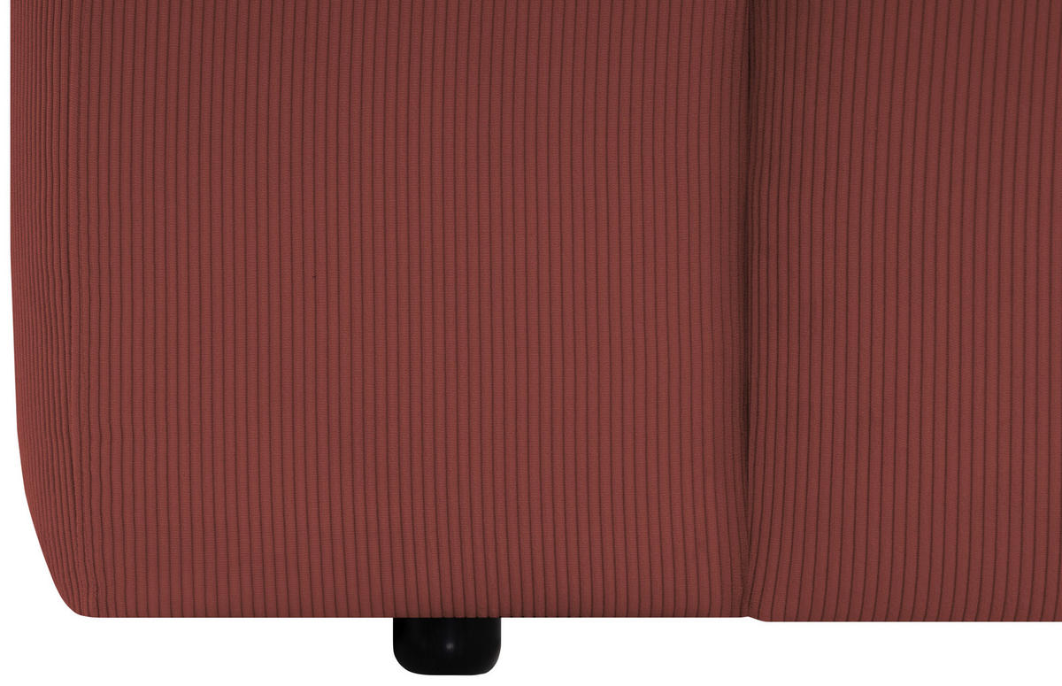 ECKSOFA HANNAH Rot Cord  - Rot/Schwarz, Design, Kunststoff/Textil (304/200cm) - MID.YOU