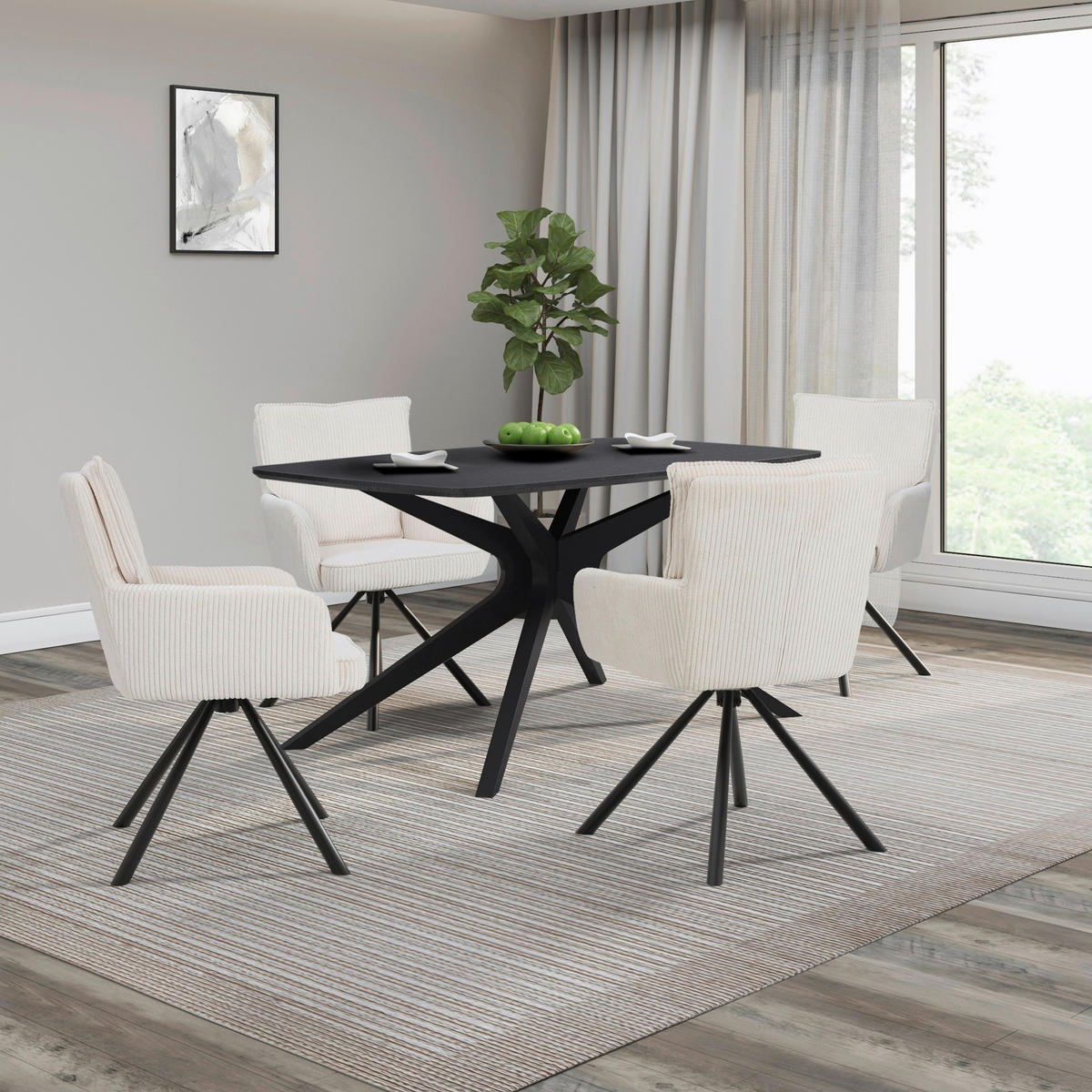 ESSTISCH 160/90/76 cm Nachbildung  Metall, Holzwerkstoff gastro- und objekttauglich rechteckig Schwarz  - Schwarz, MODERN, Holzwerkstoff/Metall (160/90/76cm) - MID.YOU