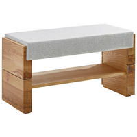 GARDEROBENBANK 91/49/40 cm  - Eichefarben/Grau, Design, Naturmaterialien/Holz (91/49/40cm) - Voglauer