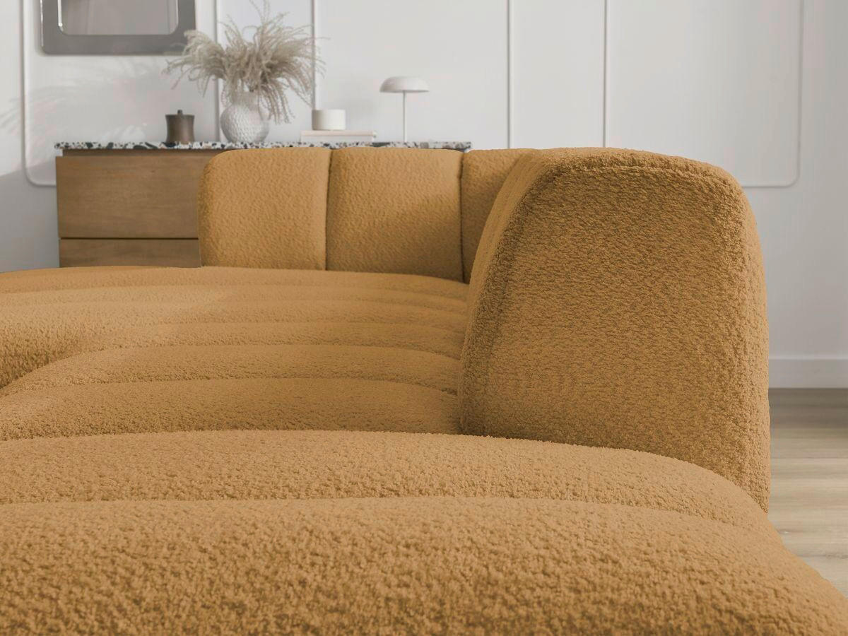 ECKSOFA  ANNECY Gelb Bouclé  - Gelb/Schwarz, MODERN, Kunststoff/Textil (170/262cm)
