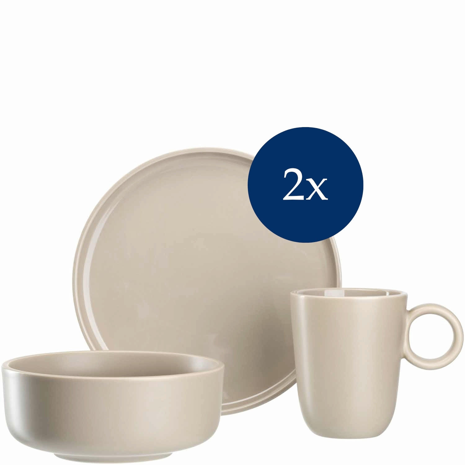 KOMBISERVICE ROMA 6-teilig  - Beige, KONVENTIONELL, Keramik (25,00/26,00/22,50cm) - Leonardo