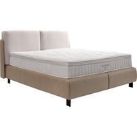 BOXSPRINGBETT 180/200 cm  in Hellgrau, Greige  - Greige/Hellgrau, Design, Textil/Metall (180/200cm) - Johann Jakob