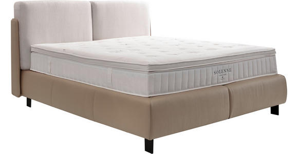 BOXSPRINGBETT 180/200 cm in Hellgrau, Greige - Greige/Hellgrau, Design, Textil/Metall (180/200cm) - Johann Jakob