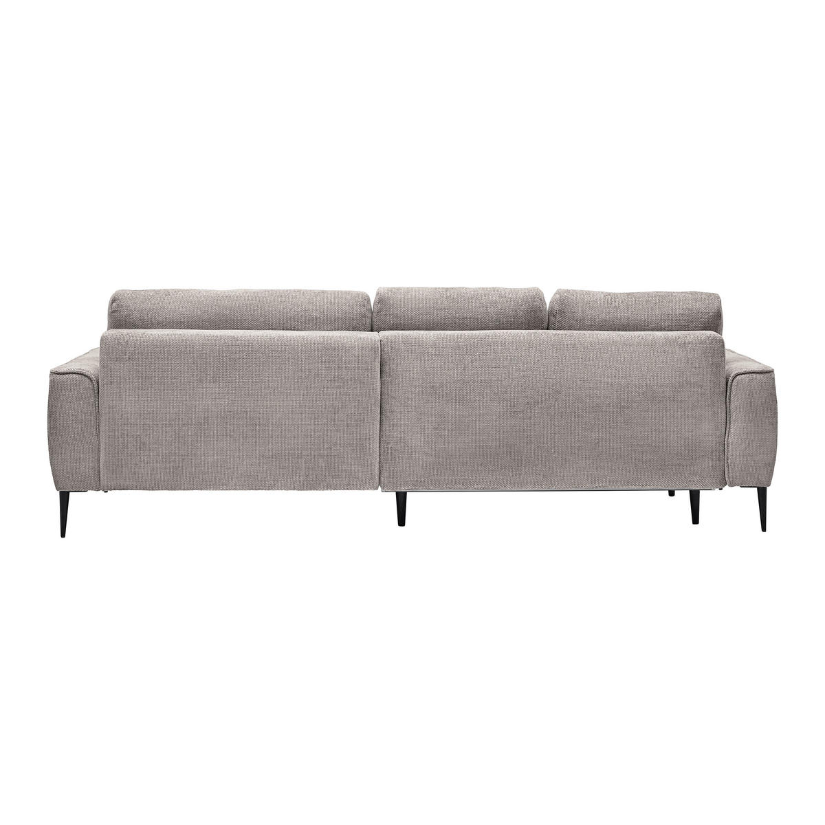 HÖRNSOFFA i vävt tyg taupe  - svart/taupe, Modern, metall/textil (255/164cm) - MID.YOU