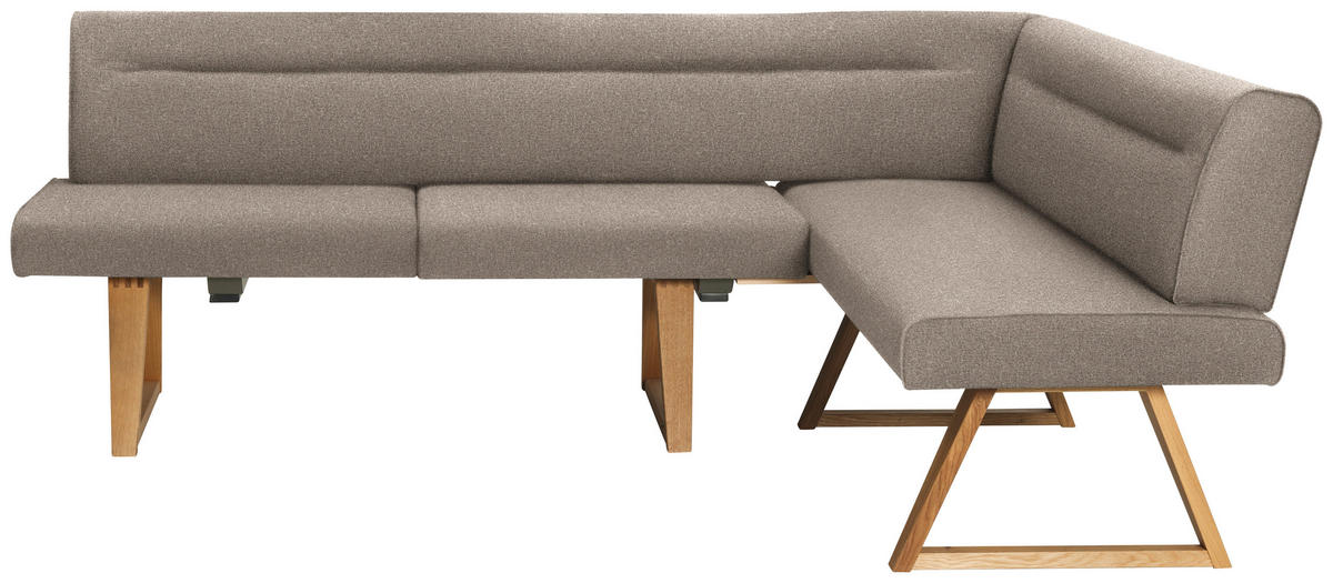 ECKBANK in Holz, Textil Eichefarben, Hellbraun  - Hellbraun/Eichefarben, Konventionell, Holz/Textil (230/170cm) - Moderano