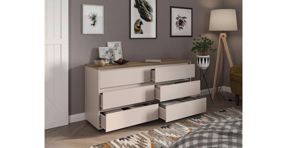 SIDEBOARD  160,1/78,9/48 cm 6 Schublade(n)  - Kaschmir/Eichefarben, Design, Holzwerkstoff/Kunststoff (160,1/78,9/48cm) - Carryhome