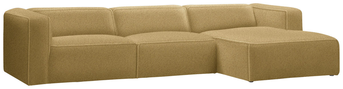 ECKSOFA in Webstoff Gelb  - Gelb/Schwarz, Design, Kunststoff/Textil (332/163cm) - Stylife