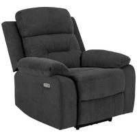 FERNSEHSESSEL Lesesessel  mit Rücken echt Chenille Dunkelgrau  - Dunkelgrau/Schwarz, KONVENTIONELL, Textil/Metall (92/98/96cm) - Carryhome