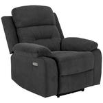 FERNSEHSESSEL Lesesessel  mit Rücken echt Chenille Dunkelgrau  - Dunkelgrau/Schwarz, KONVENTIONELL, Textil/Metall (92/98/96cm) - Carryhome