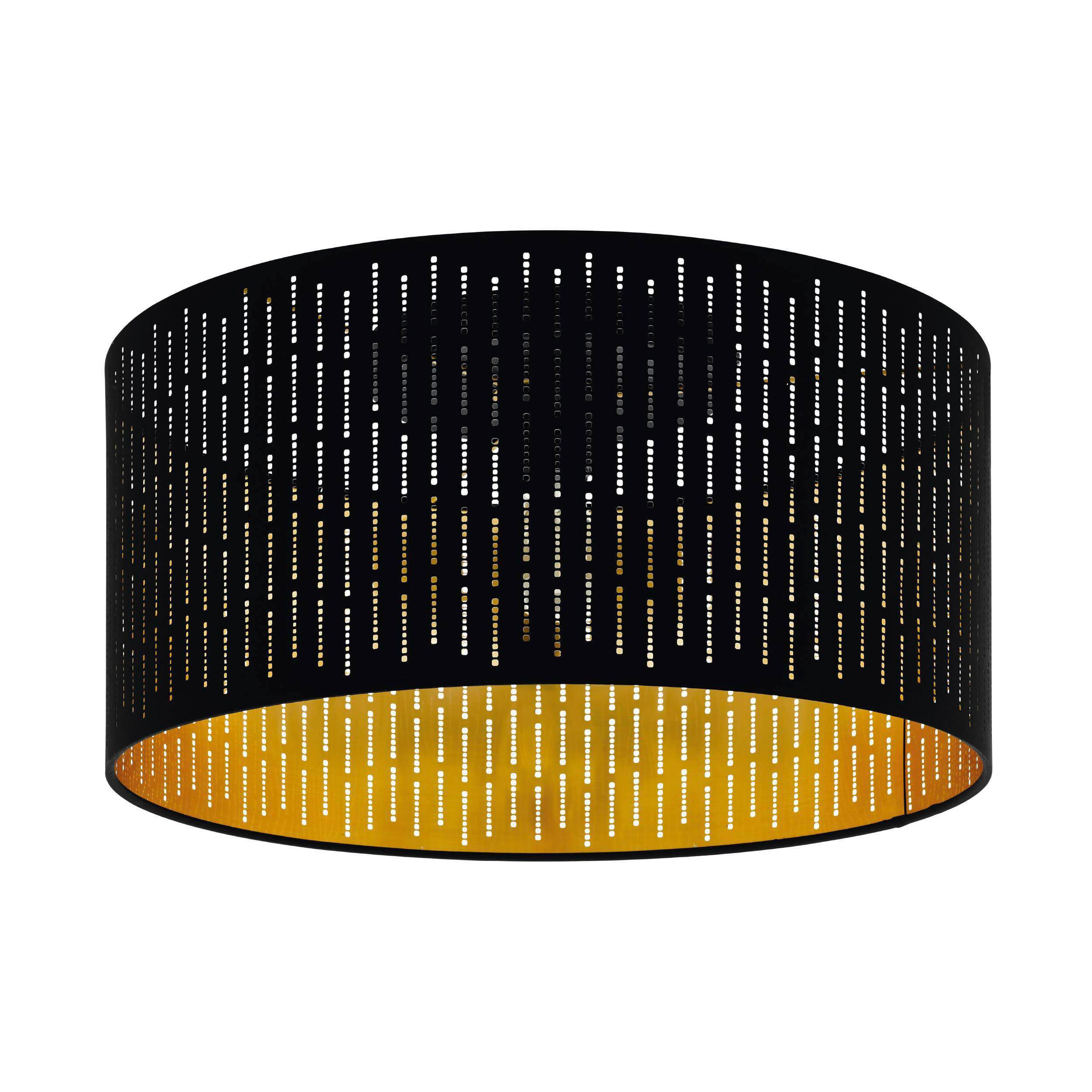 TAKLAMPA Varillas 47,5/24 cm  - svart/guldfärgad, Design, metall/textil (47,5/24cm) - Eglo