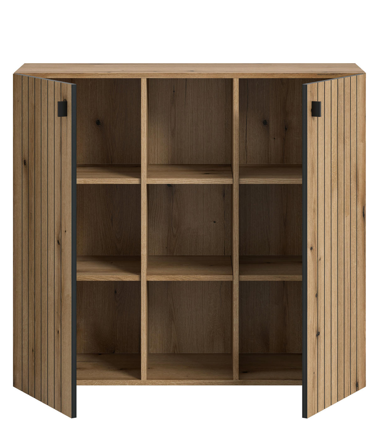 KOMMODE  in 106/96/37 cm  - Eichefarben/Schwarz, Design, Holzwerkstoff/Kunststoff (106/96/37cm) - MID.YOU