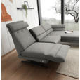 ECKSOFA  in Flachgewebe Hellgrau  279-327/176-217 cm  - Hellgrau/Schwarz, Design, Textil/Metall (279-327/176-217cm) - Dieter Knoll