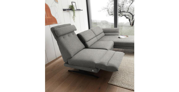 ECKSOFA  in Flachgewebe Hellgrau  279-327/176-217 cm  - Hellgrau/Schwarz, Design, Textil/Metall (279-327/176-217cm) - Dieter Knoll