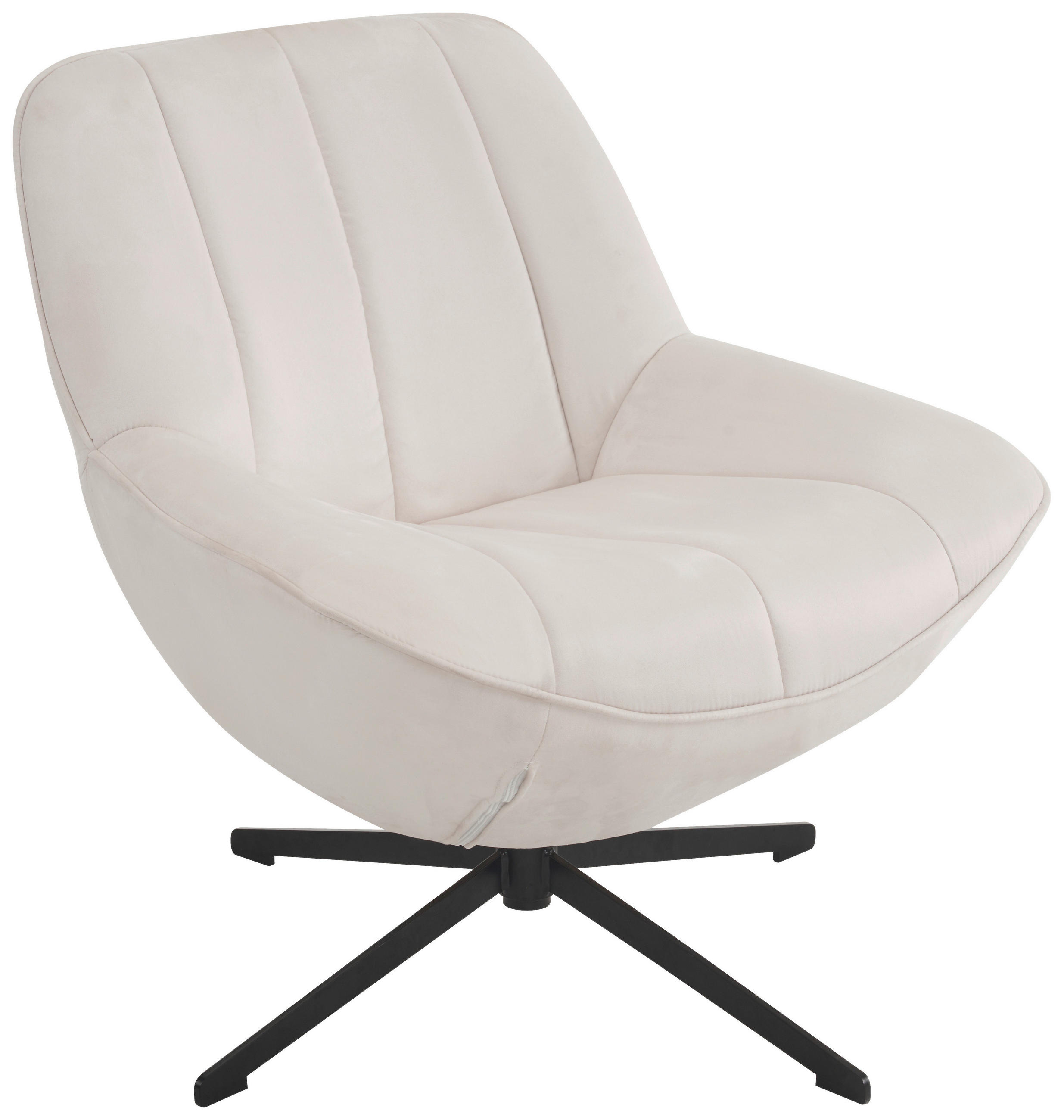 SESSEL in Mikrofaser Creme  - Creme/Schwarz, MODERN, Textil/Metall (74/79/76cm) - MID.YOU