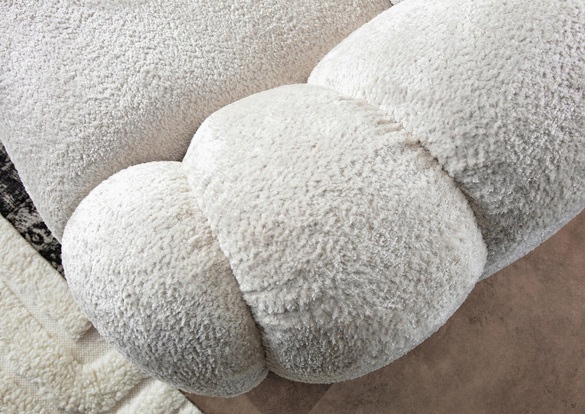 BIGSOFA in Chenille Creme  - Creme/Schwarz, KONVENTIONELL, Kunststoff/Textil (248/78/112cm) - Carryhome