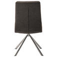 STUHL  in Edelstahl Webstoff Metall, Textil  - Edelstahlfarben/Cappuccino, Design, Textil/Metall (47/90/64cm) - Dieter Knoll