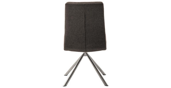 STUHL  in Edelstahl Webstoff Metall, Textil  - Edelstahlfarben/Cappuccino, Design, Textil/Metall (47/90/64cm) - Dieter Knoll