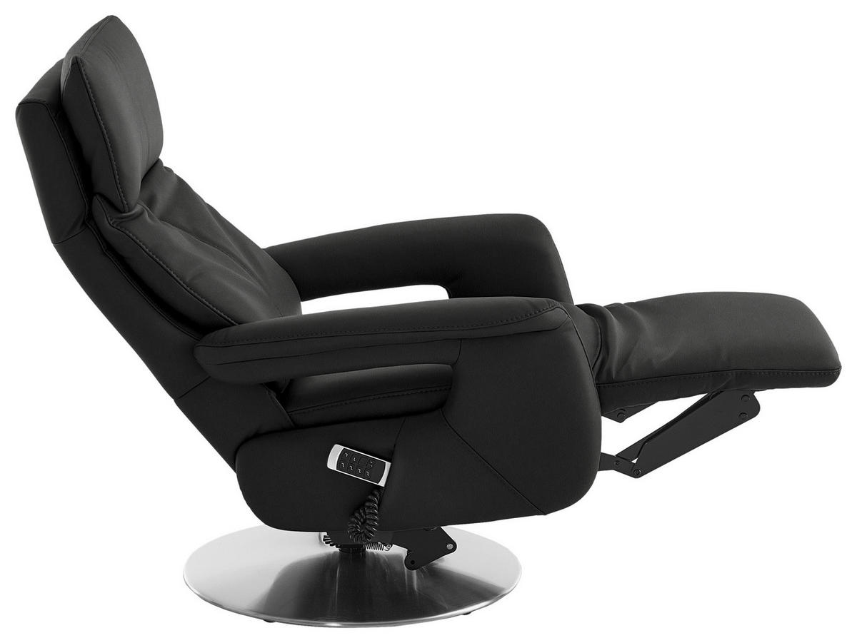 RELAXSESSEL in Leder Anthrazit  - Edelstahlfarben/Anthrazit, Design, Leder/Metall (78/112/85cm) - Cantus