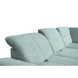 ECKSOFA in Cord Pastellblau  - Pastellblau/Schwarz, Design, Textil/Metall (313/242cm) - Xora