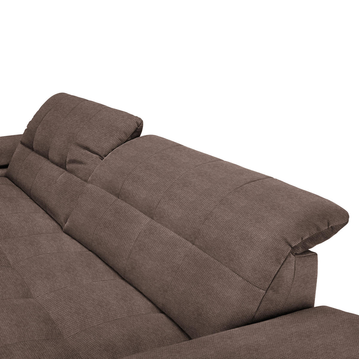 ECKSOFA in Mikrofaser Hellbraun  - Chromfarben/Hellbraun, Design, Textil/Metall (180/265cm) - Carryhome