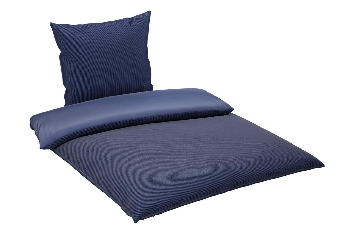 WENDEBETTWÄSCHE Satin 200/200 cm  - Dunkelblau, Textil (200/200cm) - Bio:Vio