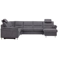 WOHNLANDSCHAFT Mikrofaser Grau  - Alufarben/Grau, Konventionell, Textil/Metall (262/335/173cm) - Beldomo System