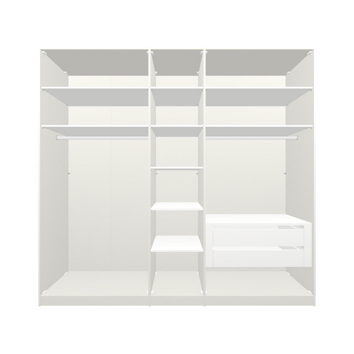 DREHTÜRENSCHRANK 253/236/59 cm 5-türig Weiß  - Chromfarben/Weiß, Design, Glas/Holzwerkstoff (253/236/59cm) - Boxxx
