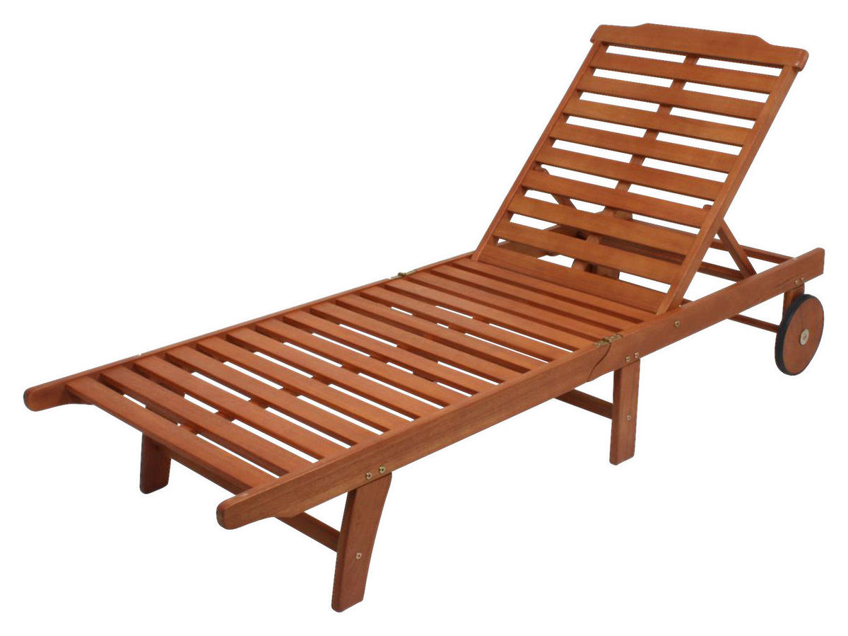 SONNENLIEGE 63/30/197 cm Eukalyptusholz  - Braun, MODERN, Holz (63/30/197cm) - Gardenson