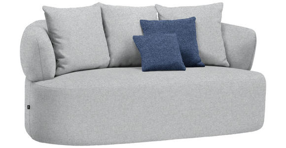 2-SITZER-SOFA in Flachgewebe Grau  - Schwarz/Dunkelblau, MODERN, Kunststoff/Textil (177/86/105cm) - Hom`in