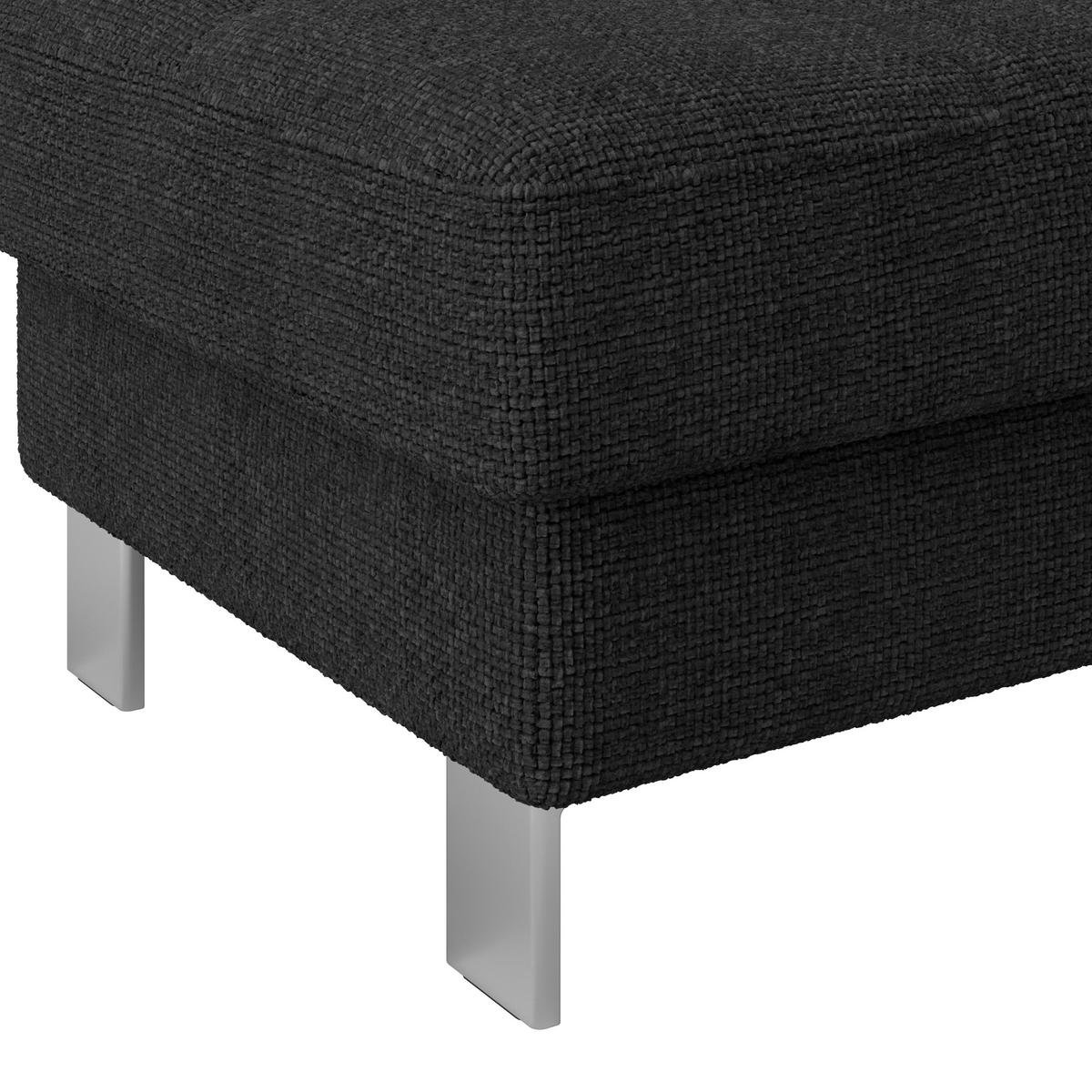 HOCKER in Textil Graphitfarben  - Graphitfarben, Modern, Textil/Metall (90/44/73cm) - MID.YOU