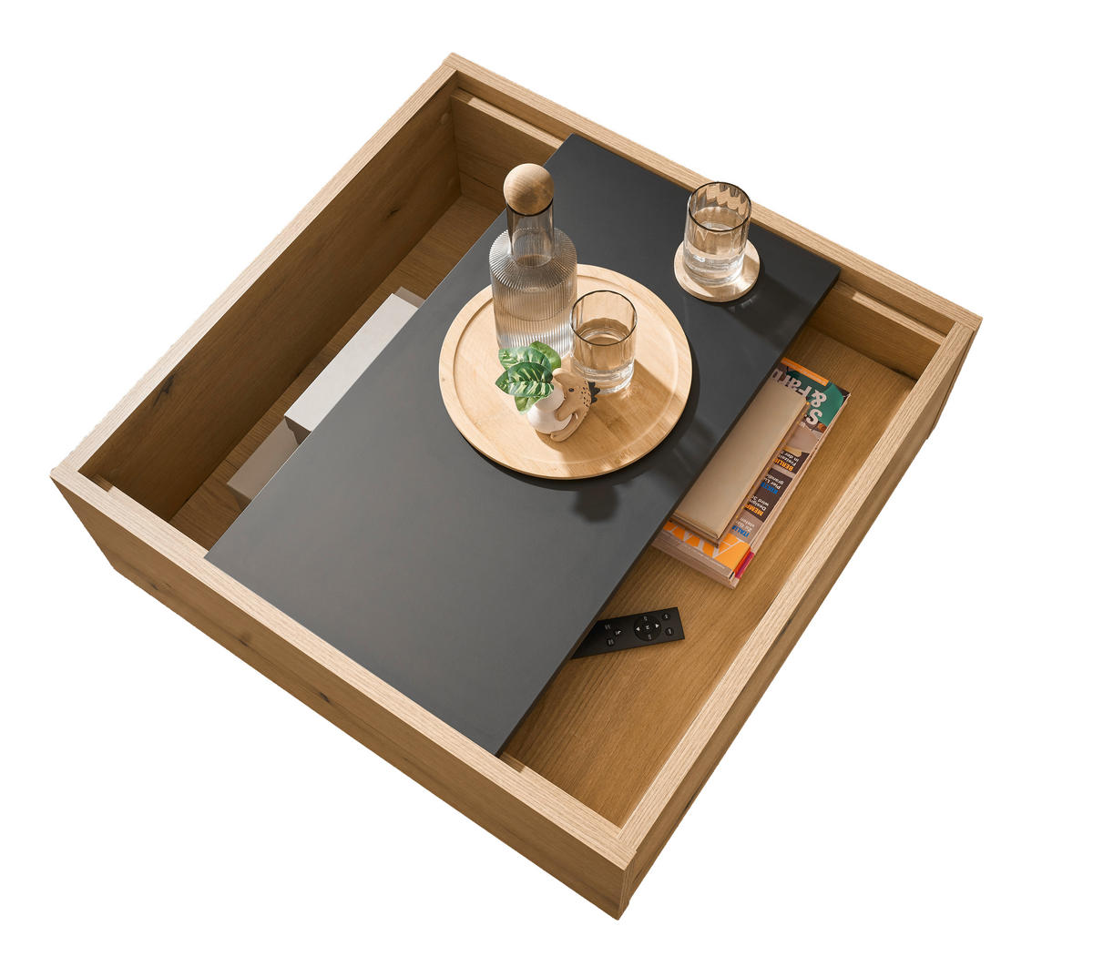 COUCHTISCH in Holzwerkstoff 76/35/75 cm  - Eichefarben/Graphitfarben, Design, Holzwerkstoff (76/35/75cm) - MID.YOU
