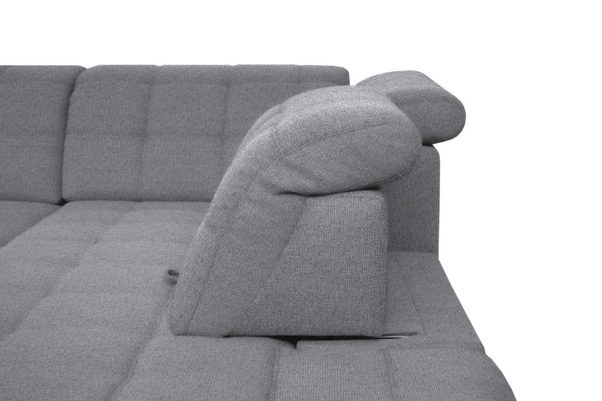 ECKSOFA in Webstoff Grau  - Schwarz/Grau, Design, Holz/Textil (216/297cm) - Xora