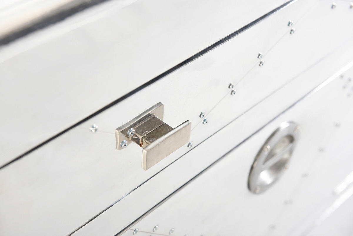 SCHUHSCHRANK Mangoholz massiv Silberfarben  - Silberfarben, Design, Holz/Holzwerkstoff (85/40/90cm) - MID.YOU