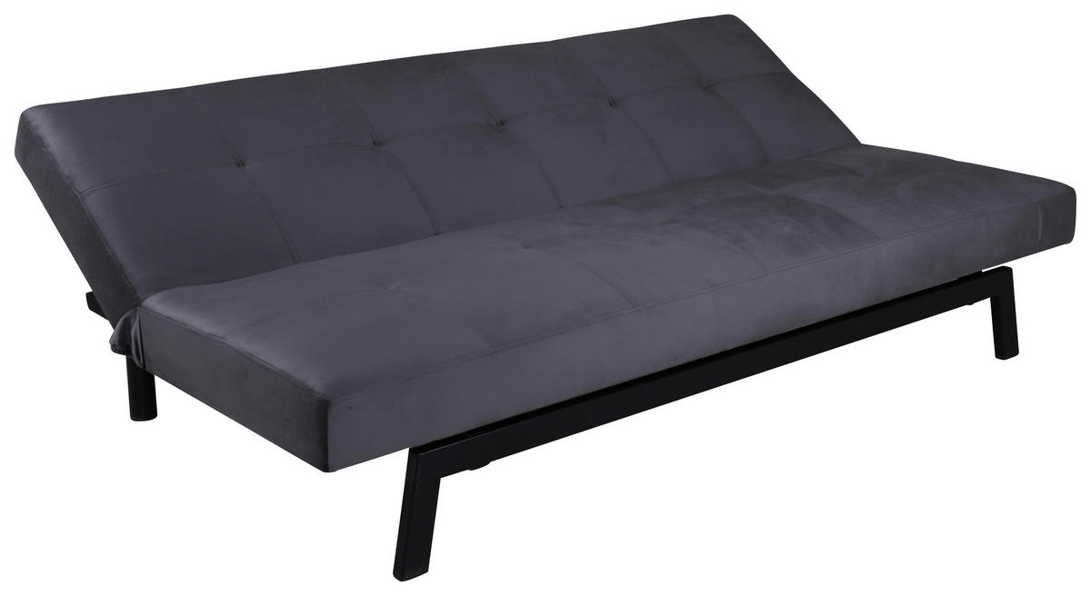 BÄDDSOFFA i mörkgrå  - mörkgrå, Design, metall/textil (180/80/55cm) - Livetastic