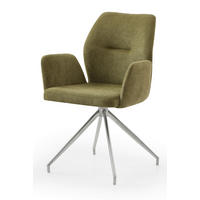 OTOČNÁ STOLIČKA, štruktúra, zelená - zelená/strieborná, Modern, kov/textil (60/89/62cm) - Livetastic