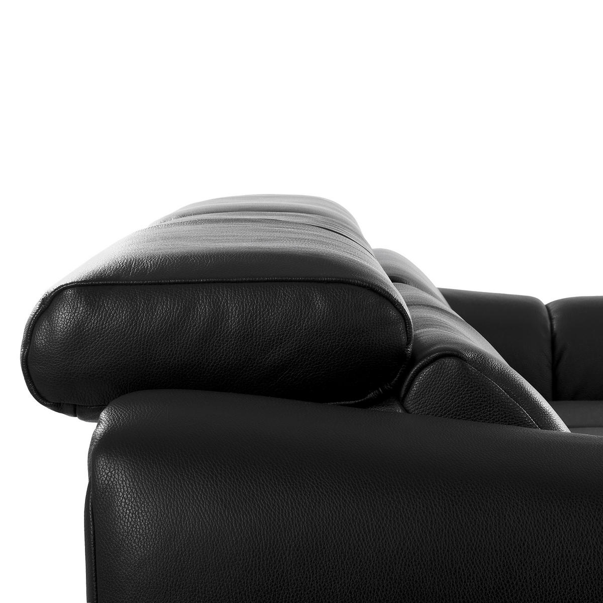 ECKSOFA  Echtleder Anthrazit  - Anthrazit/Schwarz, Design, Leder/Kunststoff (274/177cm) - Livetastic
