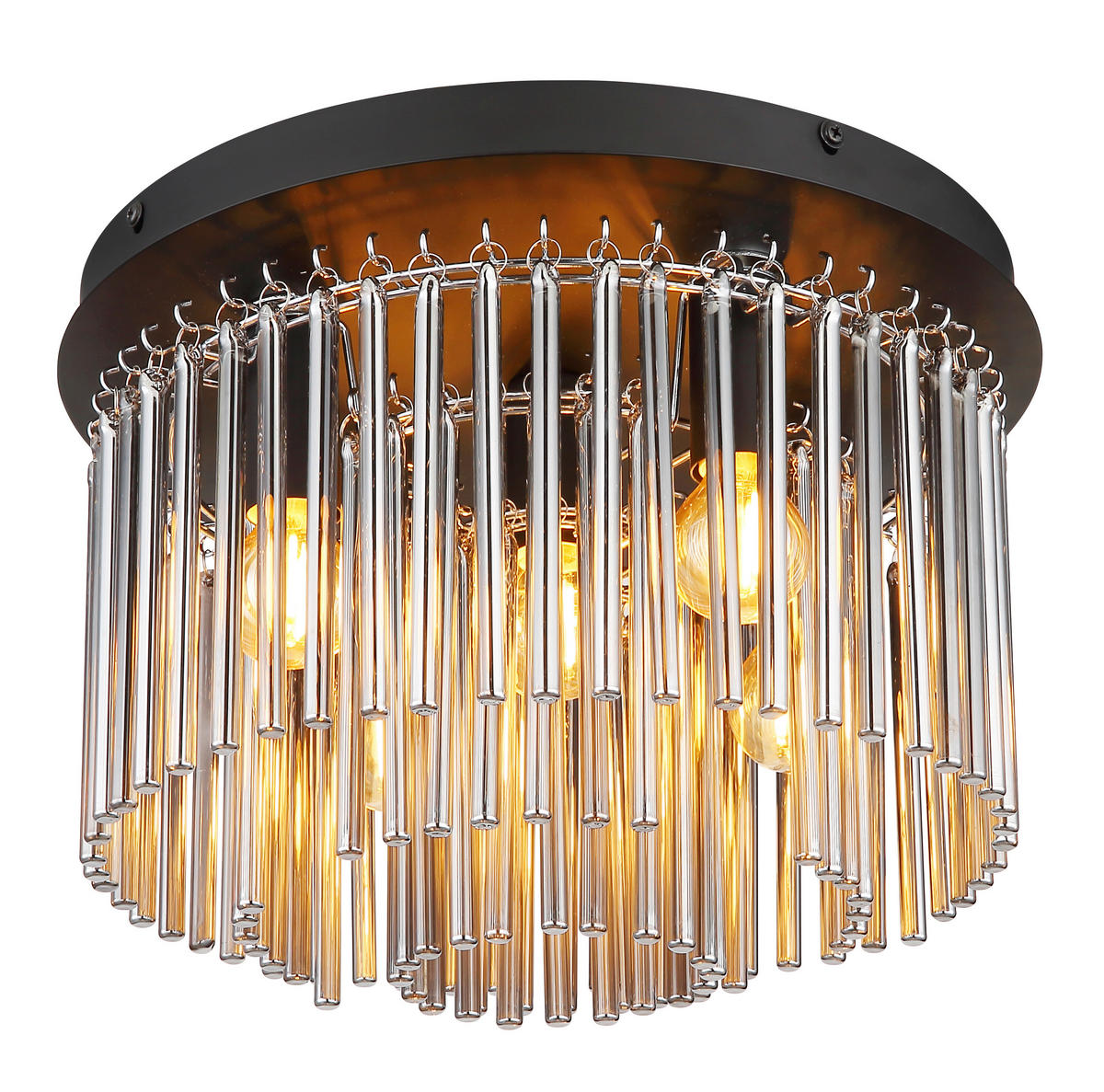 DECKENLEUCHTE  32/21,5 cm    - Schwarz, Konventionell, Glas/Metall (32/21,5cm) - Globo