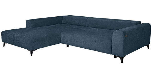 ECKSOFA  in Chenille Blau  222/279 cm  - Blau/Schwarz, KONVENTIONELL, Kunststoff/Textil (222/279cm) - Hom`in