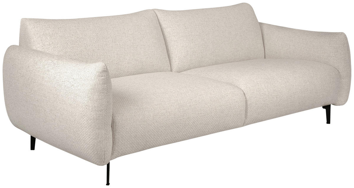 3-SITS SOFFA i beige  - beige/svart, Design, metall/trä (211/75/96cm) - Pure Home Comfort